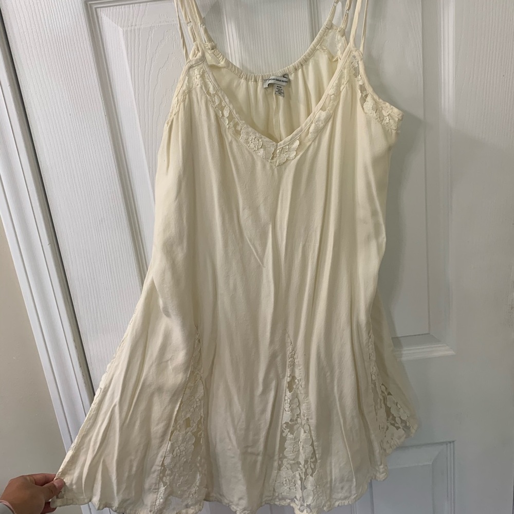 American Eagle Flowy Dress, Cream, Medium